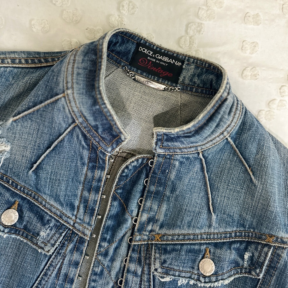 Dolce & Gabbana Vintage Denim Jacket Size 40 Small Fitted Designer
